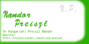 nandor preiszl business card
