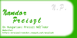nandor preiszl business card